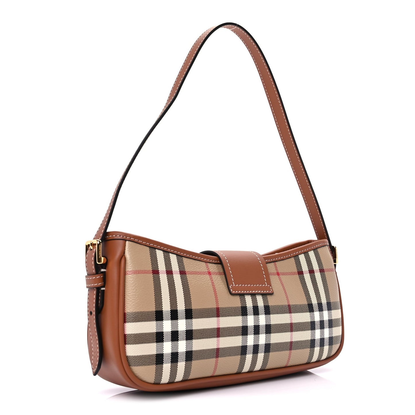 E-Canvas Vintage Check Sling Buckle Bag Briar Brown