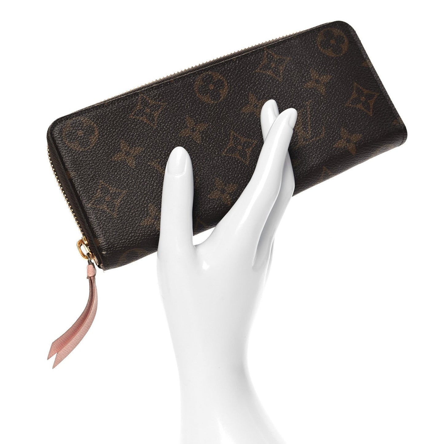 Monogram Clemence Wallet Rose Ballerine