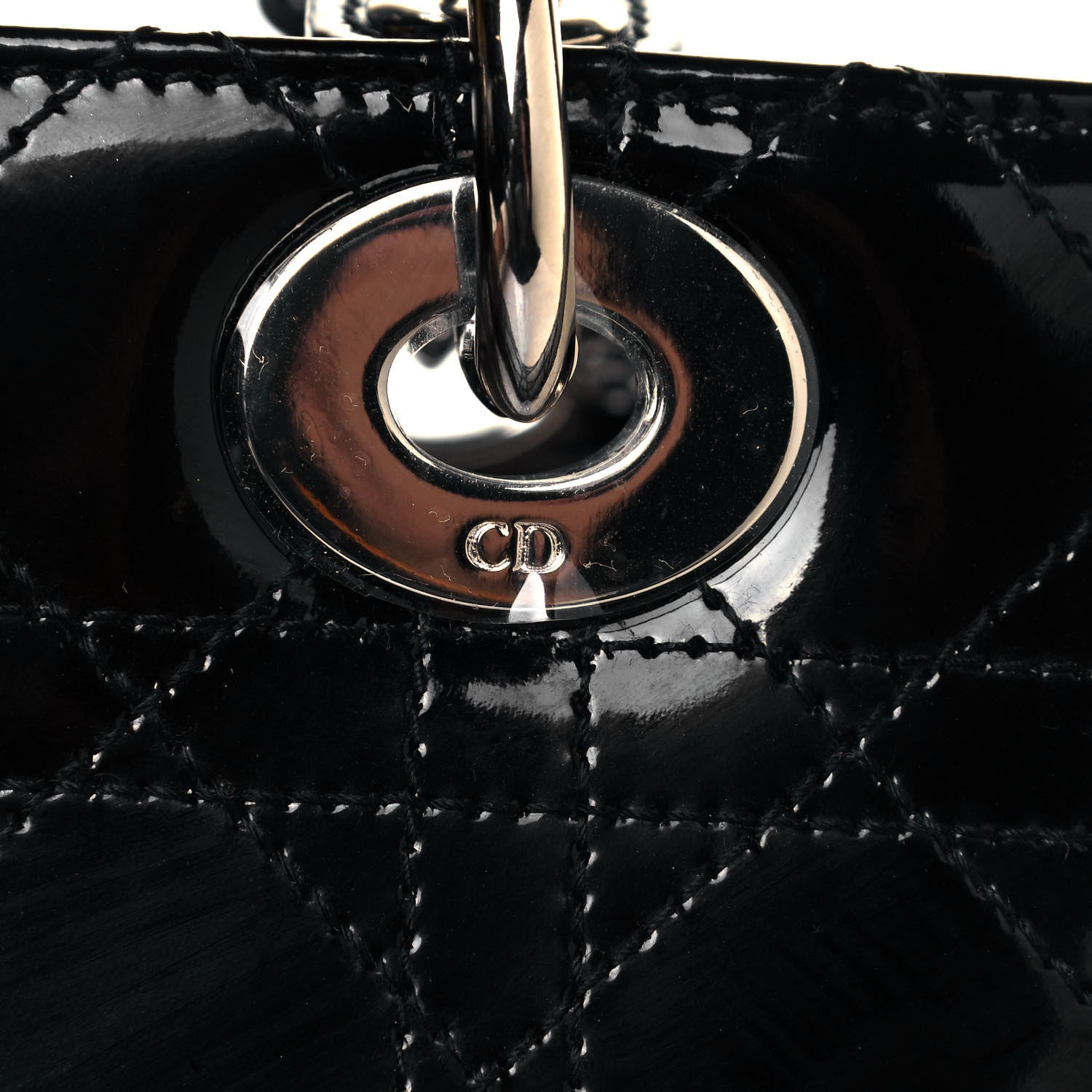 Christian Dior Patent Cannage Stitched Medium Lady Dior Black 13 of 13