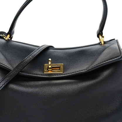 Balenciaga Natural Smooth Calfskin Mini Rodeo Top Handle Handbag Black 6 of 8