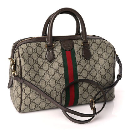 Gucci GG Supreme Monogram Web Medium Ophidia Top Handle Bag Beige Ebony 2 of 8