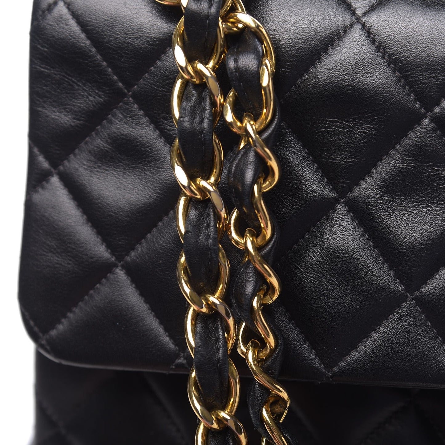 Lambskin Quilted XL Jumbo Single Flap Black