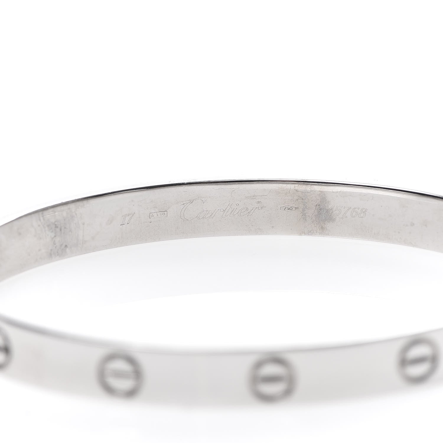 Cartier 18K White Gold LOVE Bracelet 17 6 of 7