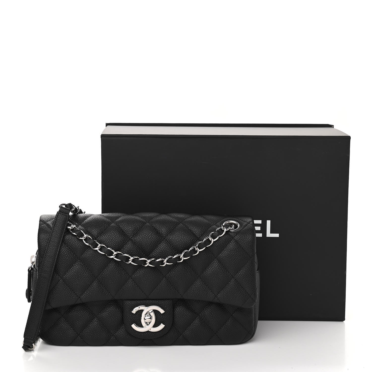 Chanel Caviar Quilted Medium Easy Flap Black 10 of 10