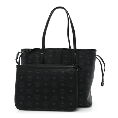 MCM Visetos Medium Liz Reversible Shopper Tote Black 3 of 16