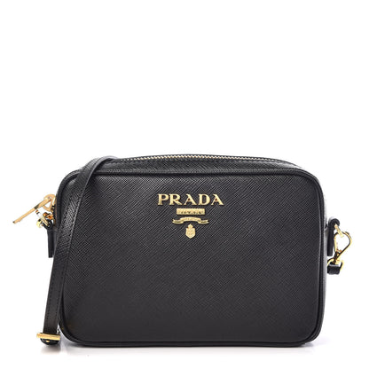 Prada Saffiano Small Camera Crossbody Bag Black 1 of 9