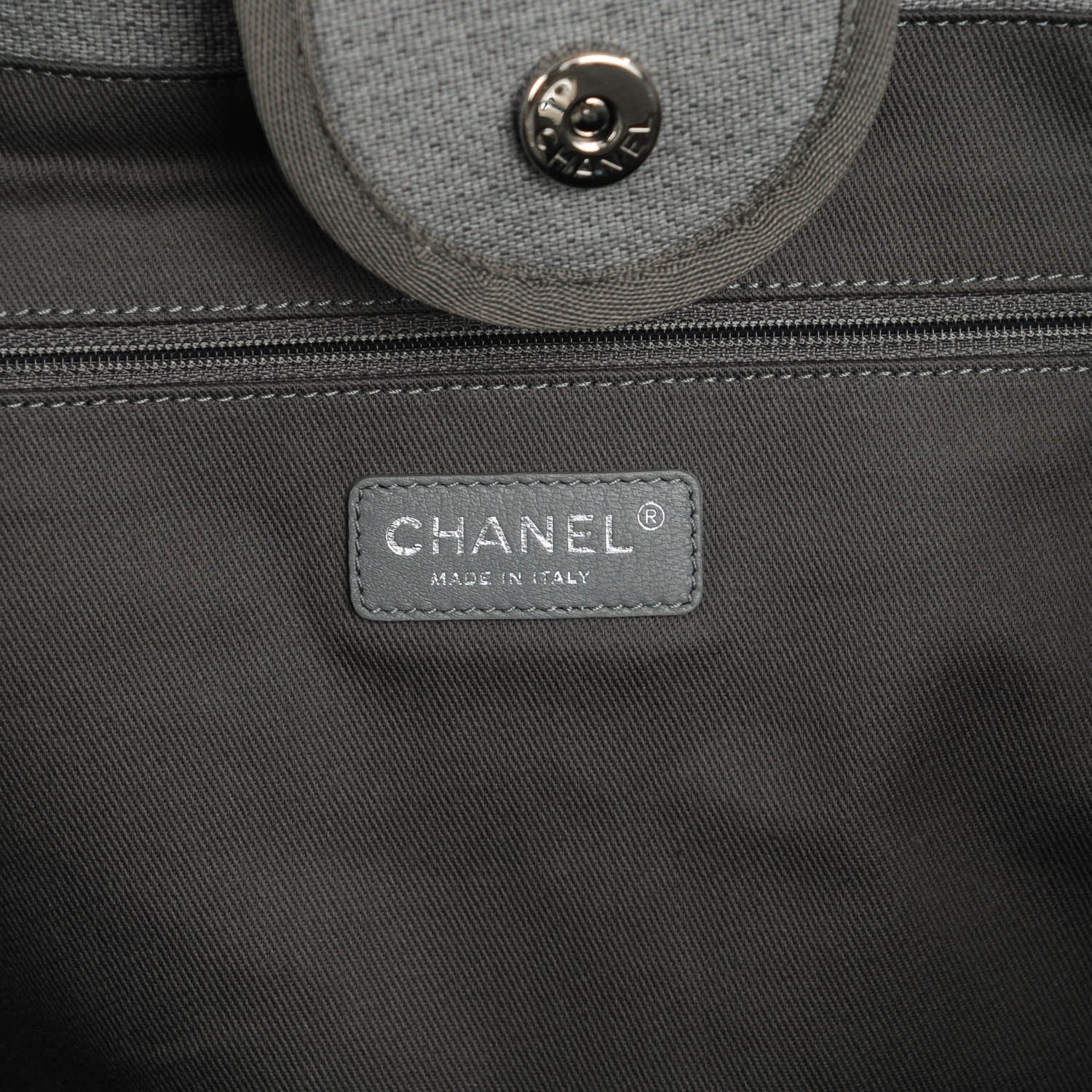 Chanel Canvas Deauville Extra Large Tote Grey 6 of 7