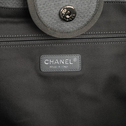 Chanel Canvas Deauville Extra Large Tote Grey 6 of 7