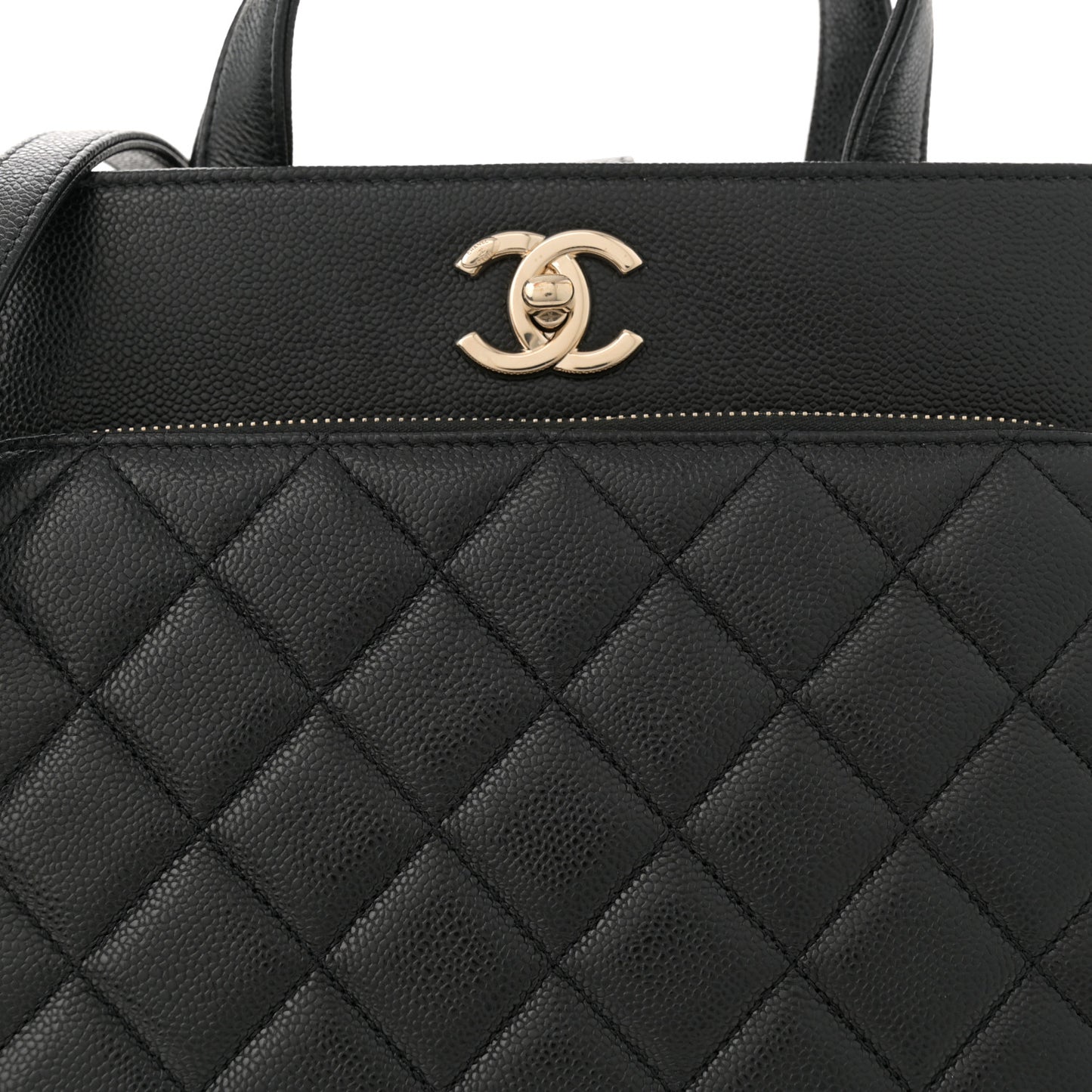 Caviar Quilted Small Business Affinity Shopping Bag Black