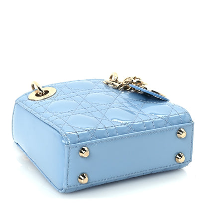 Christian Dior Patent Cannage Micro Lady Dior  Cornflower Blue 3 of 8