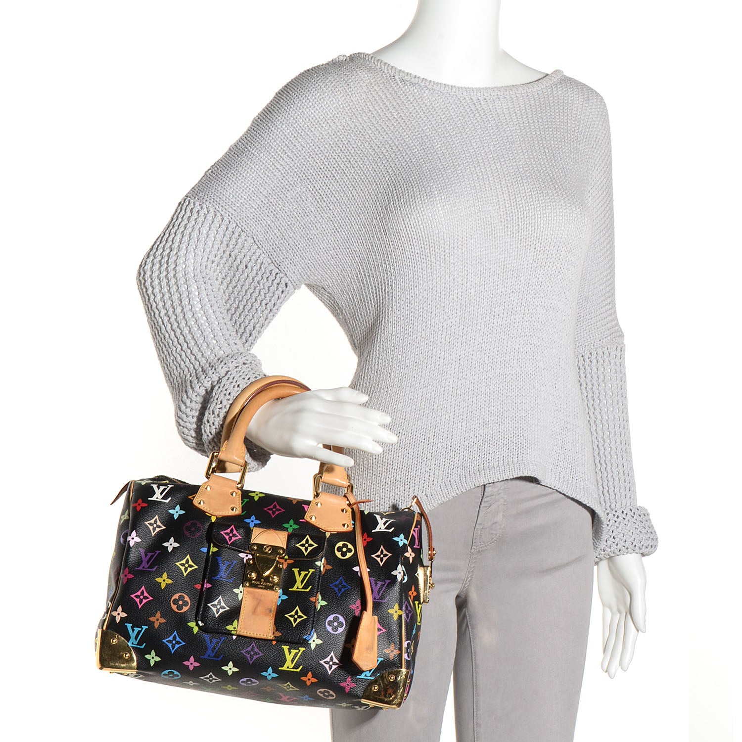 Louis Vuitton Monogram Multicolor Speedy 30 Black 2 of 7