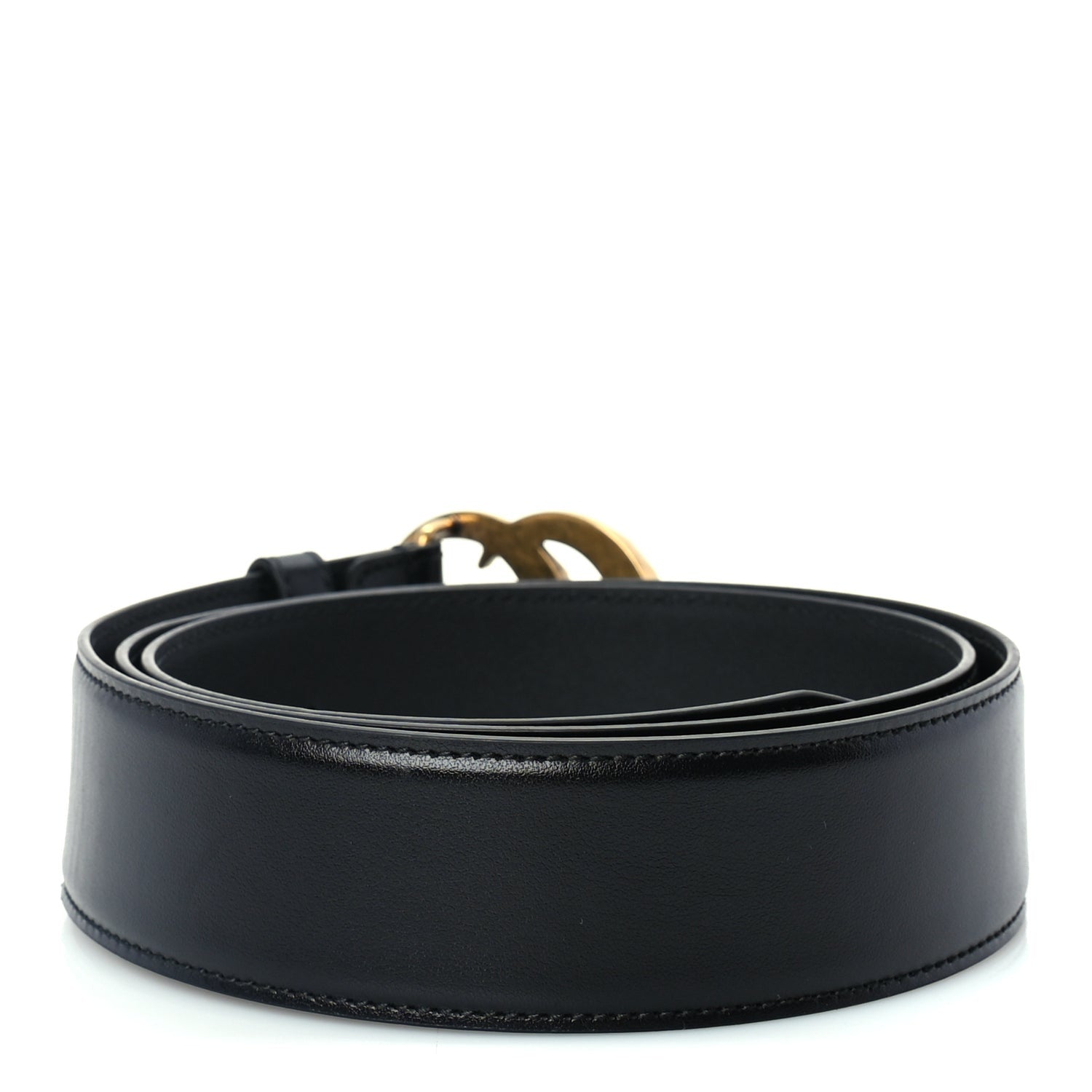Gucci Plutone Calfskin Geometric Double G 40mm Belt 100 40  Black 2 of 5