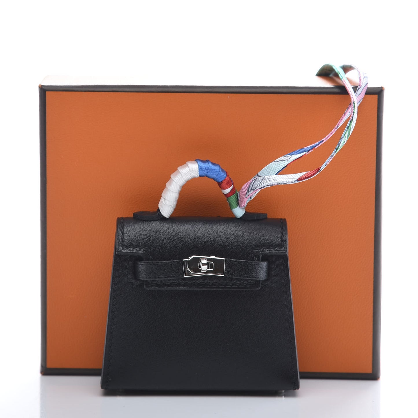 Tadelakt Mini Kelly Twilly Bag Charm Black