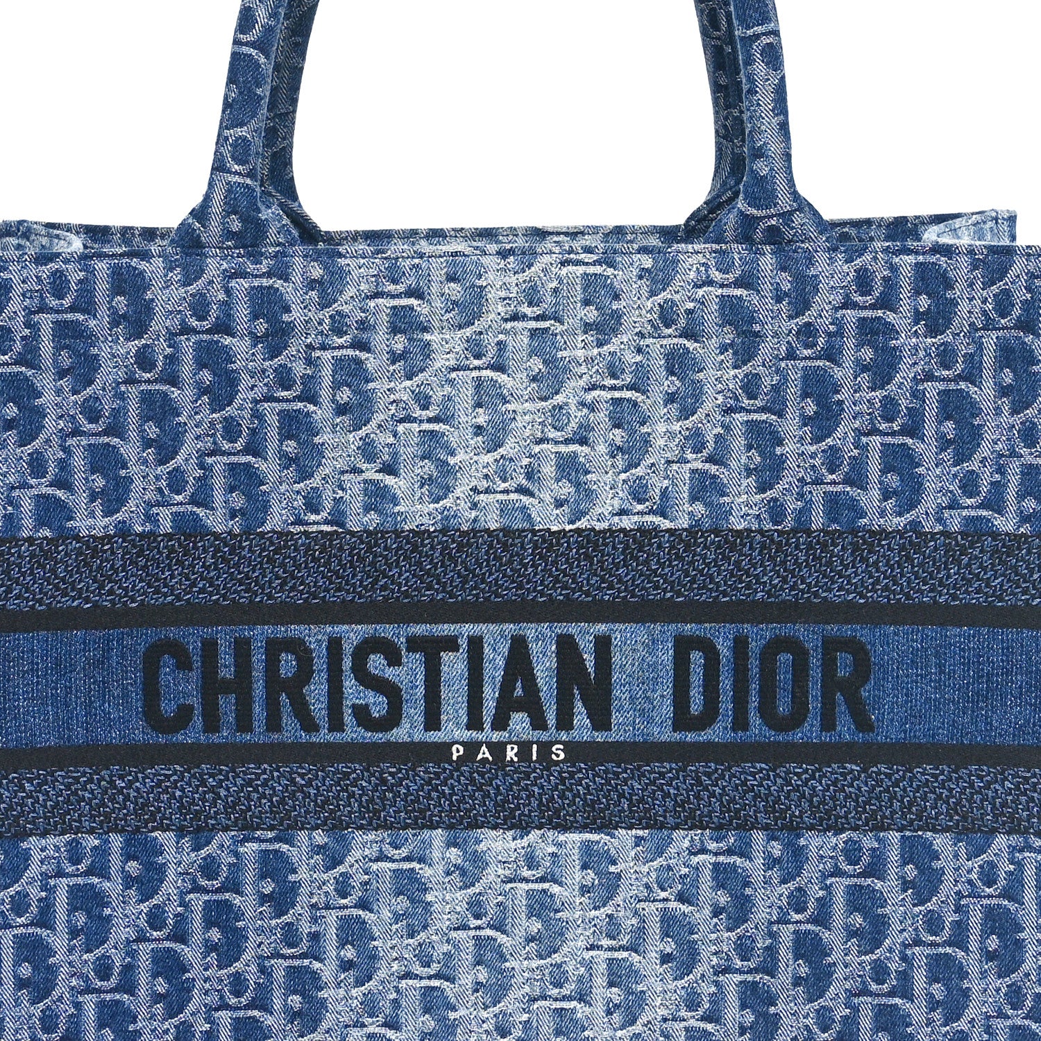 Christian Dior Oblique Denim Medium Book Tote Blue 5 of 10