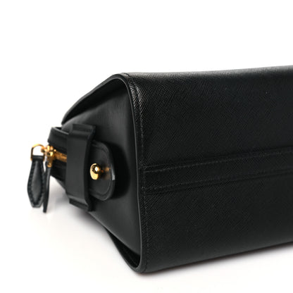 Prada Saffiano Soft Calfskin Double Handle Satchel Black 8 of 10