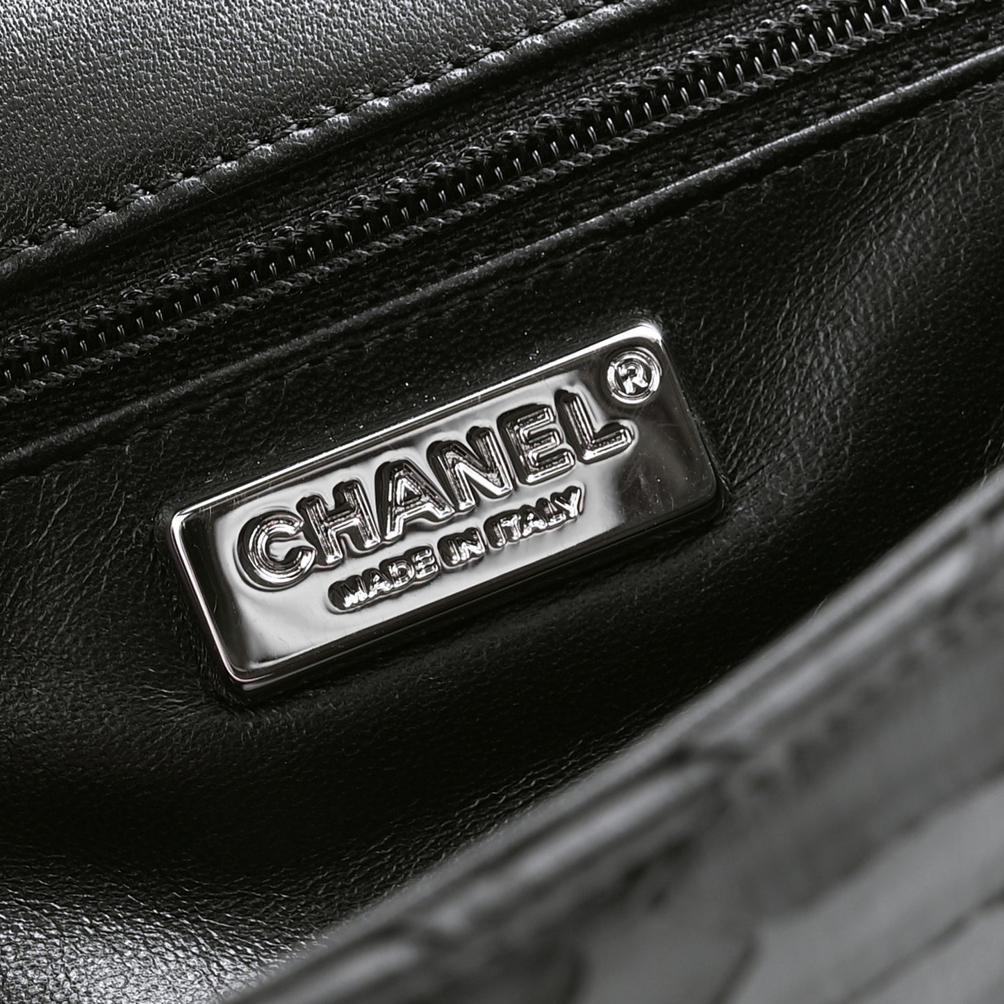 Snakeskin Baguette Crystal Clutch Black