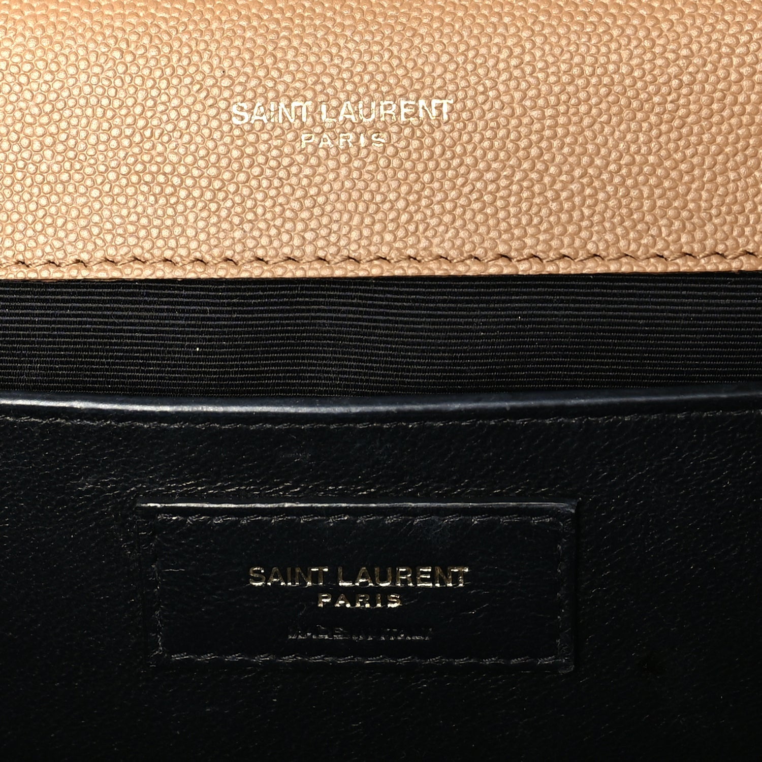 Saint Laurent Grain De Poudre Textured Mixed Matelasse Triquilt Medium Monogram Envelope Chain Bag Dark Latte 5 of 8