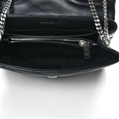 Saint Laurent Calfskin Y Quilted Monogram Small Loulou Chain Satchel Black 5 of 11