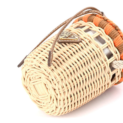 Prada Wicker Mini Bucket Bag Naturale Orange Brown 7 of 7