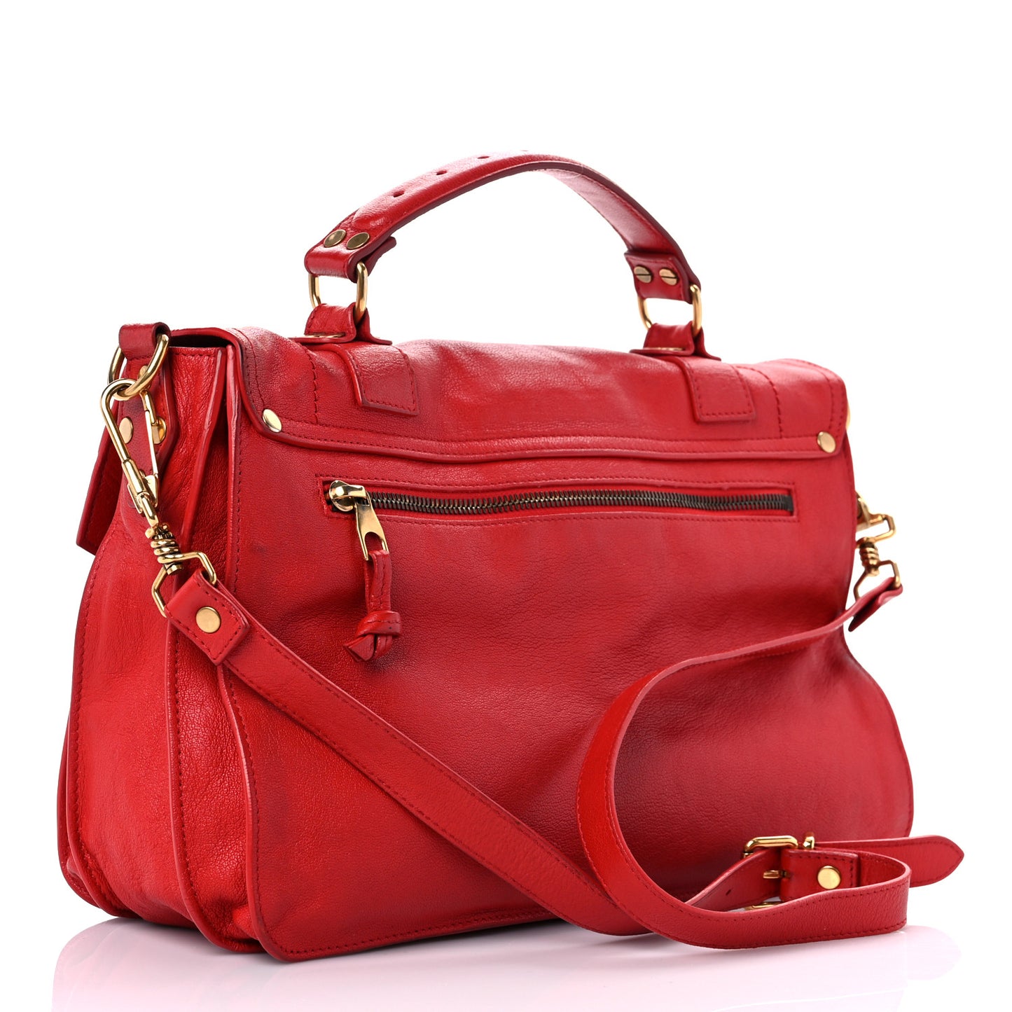 Lambskin Medium PS1 Satchel Bright Red