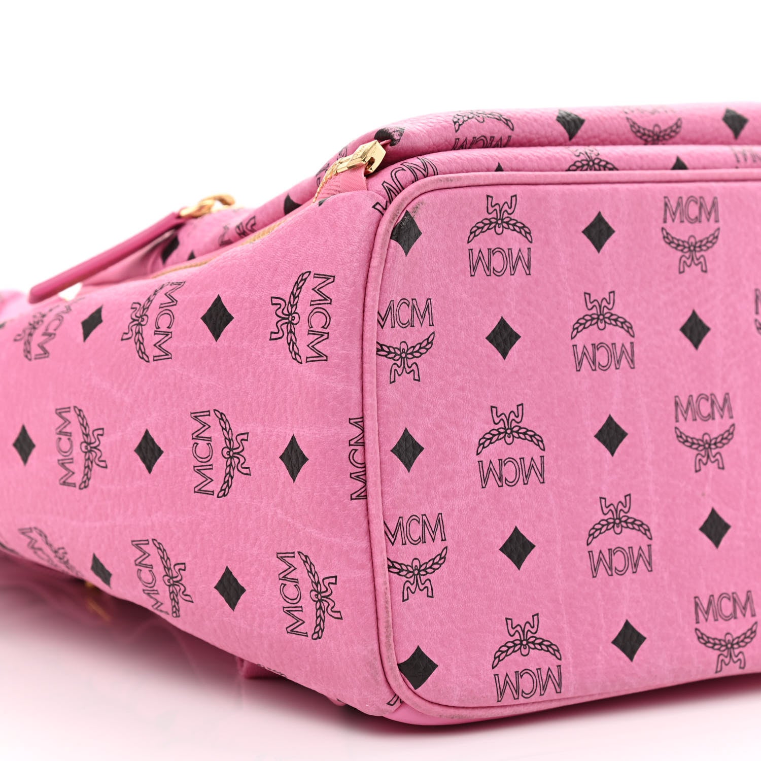 MCM Visetos Studded Medium Dual Stark Backpack Pink 8 of 10