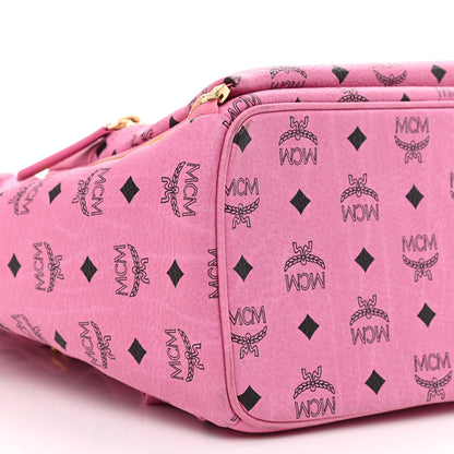 MCM Visetos Studded Medium Dual Stark Backpack Pink 8 of 10