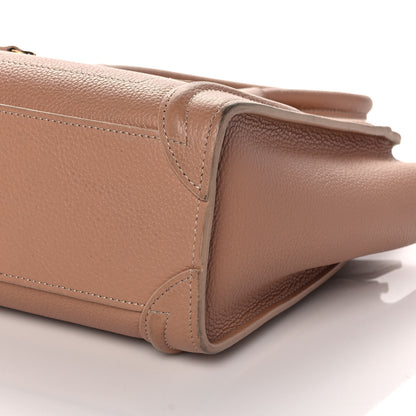 Celine Drummed Calfskin Nano Luggage Camel 9 of 12