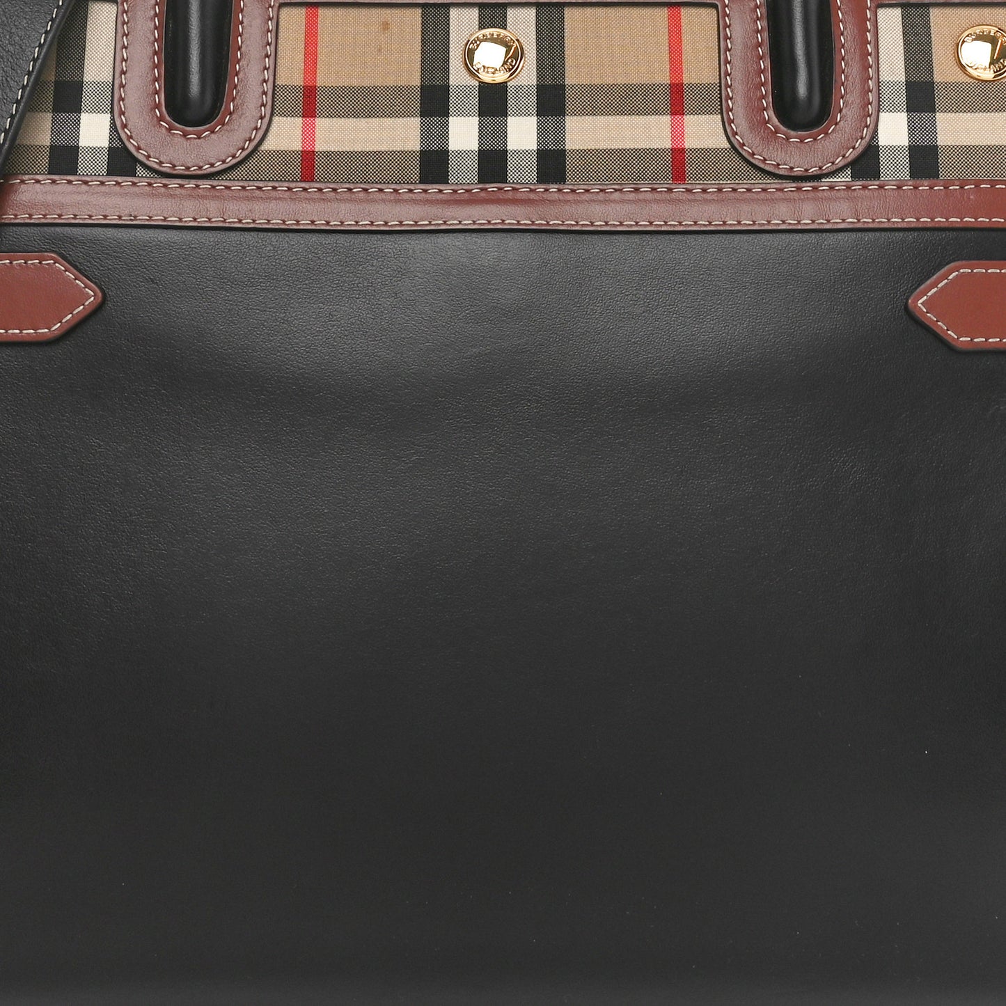 Calfskin Vintage Check Small Two Handle Title Bag Black