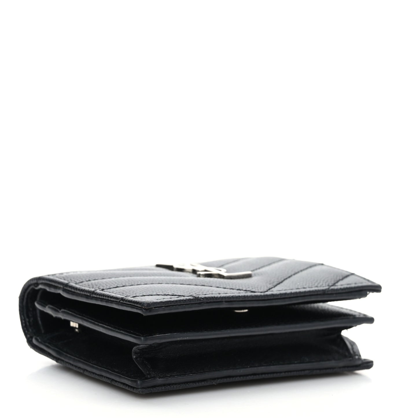 Grain De Poudre Matelasse Chevron Monogram Card Case Black
