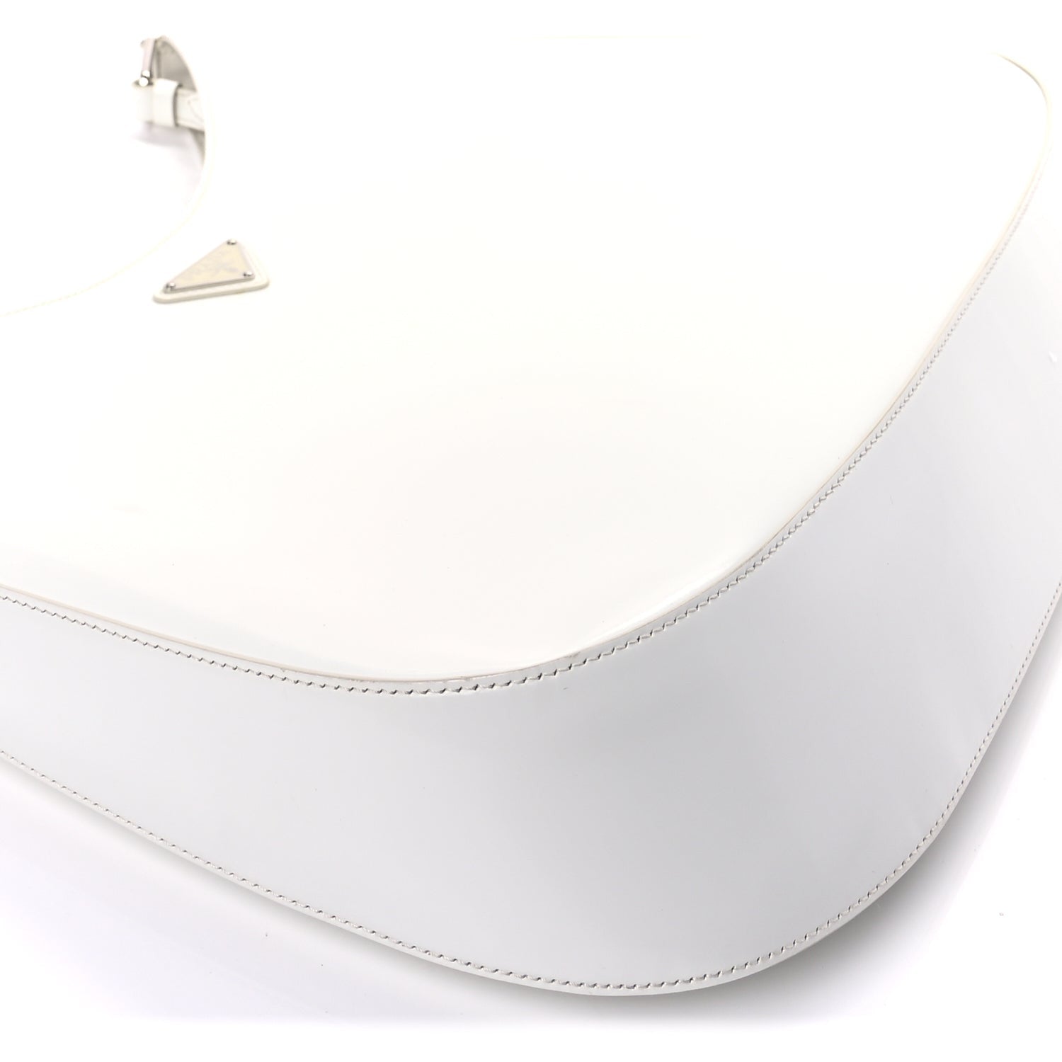 Prada Spazzolato Maxi Cleo Adjustable Strap Shoulder Bag White 7 of 7