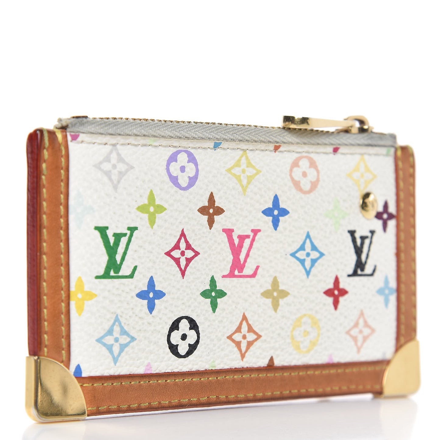 Monogram Multicolor Key Pouch White