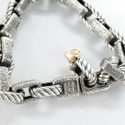 David Yurman Sterling Silver Mens Rectangle Link Bracelet 6 of 6
