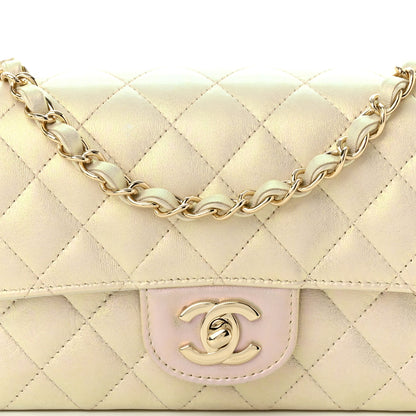Chanel Iridescent Lambskin Quilted Mini Rectangular Flap Ivory 8 of 11