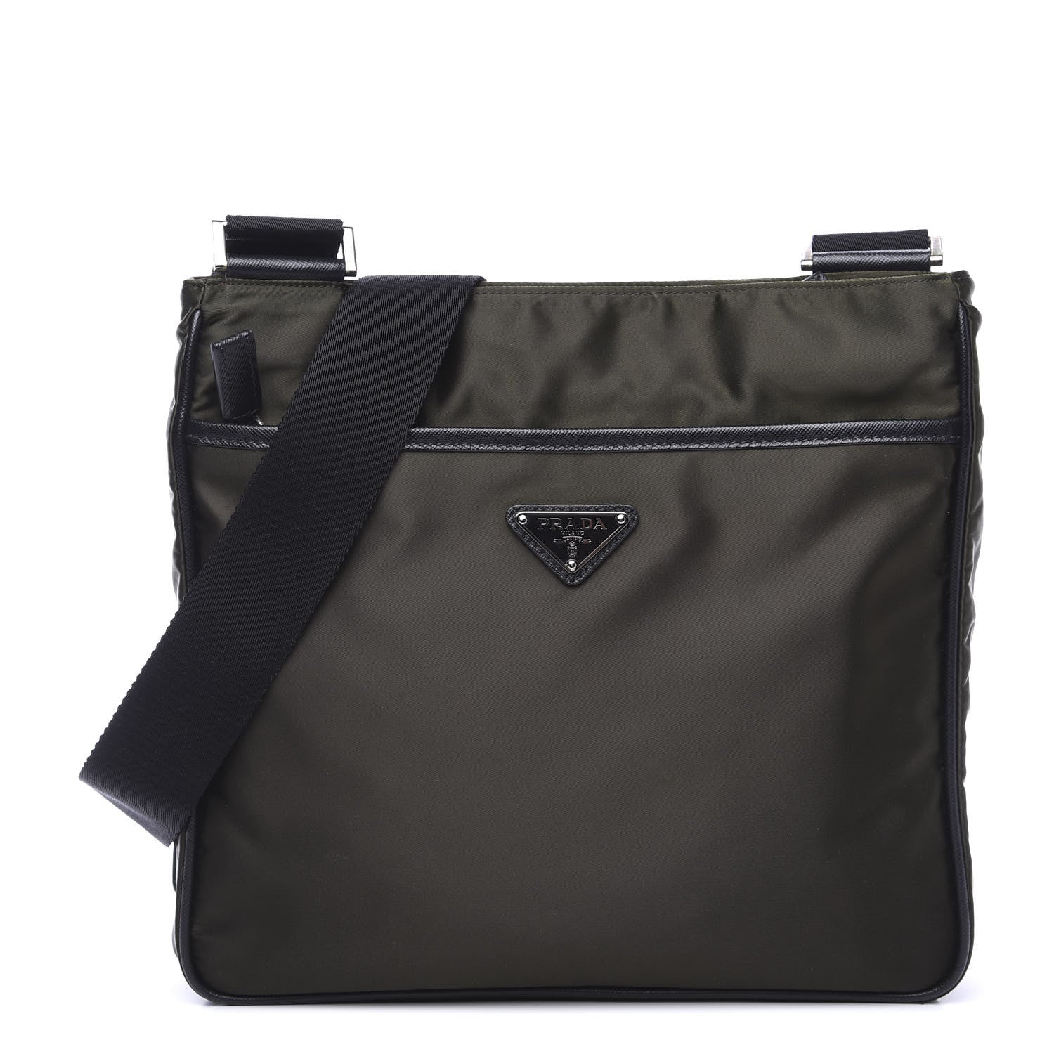Prada Nylon Vela Flat Messenger Bag Mimetico 1 of 9