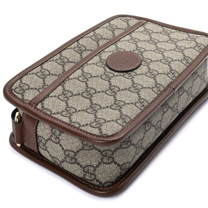 Gucci GG Supreme Monogram Azalea Calfskin Mini Retro Interlocking G Shoulder Bag  Beige Ebony Brown Sugar 9 of 9