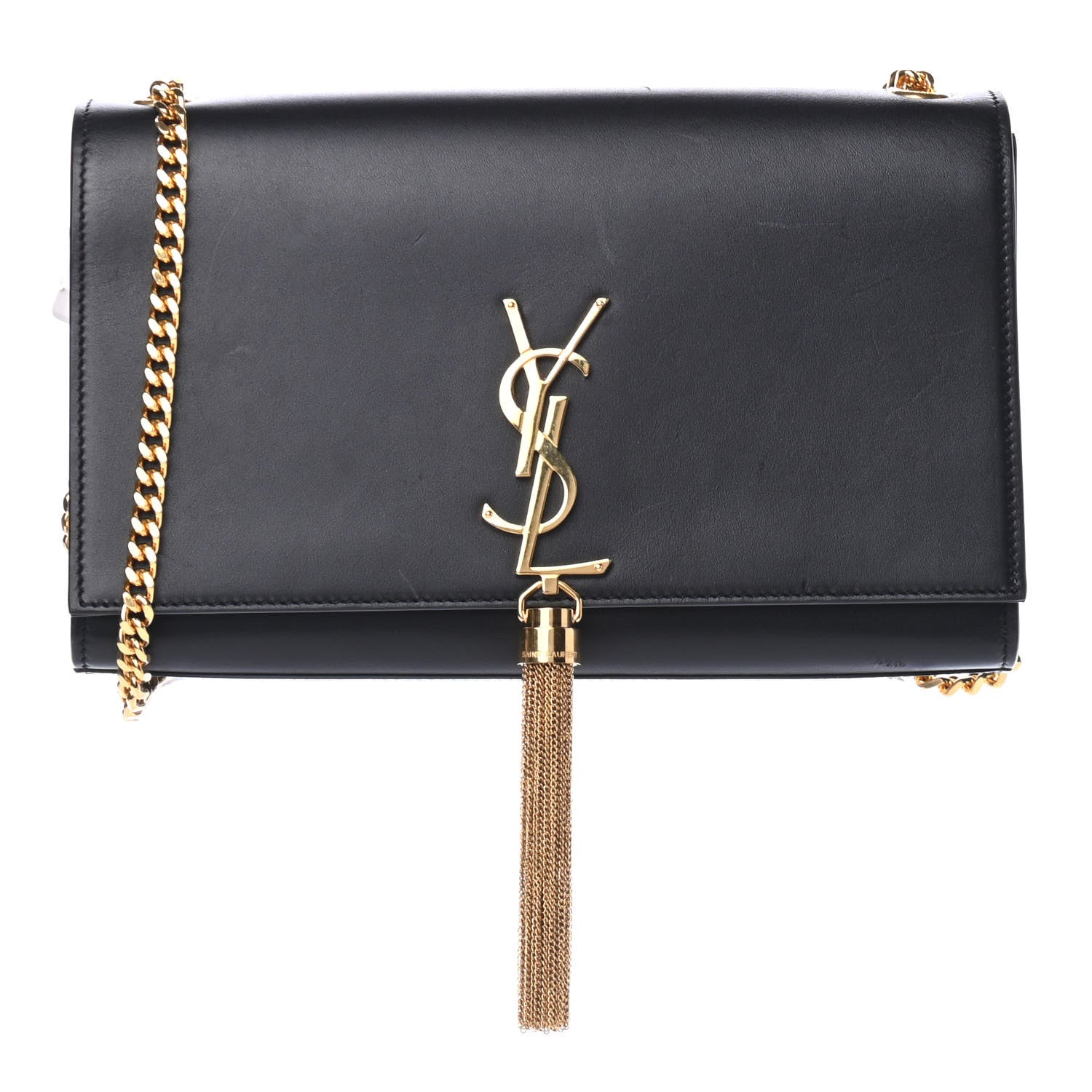 Saint Laurent Smooth Calfskin Medium Classic Monogram Kate Tassel Satchel Black 1 of 4