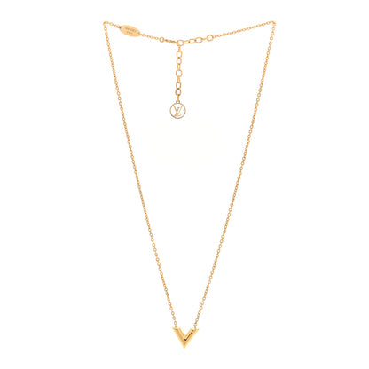 Louis Vuitton Essential V Necklace Gold 3 of 7