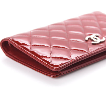 Chanel Patent Quilted Brilliant Yen Wallet Red 6 of 10