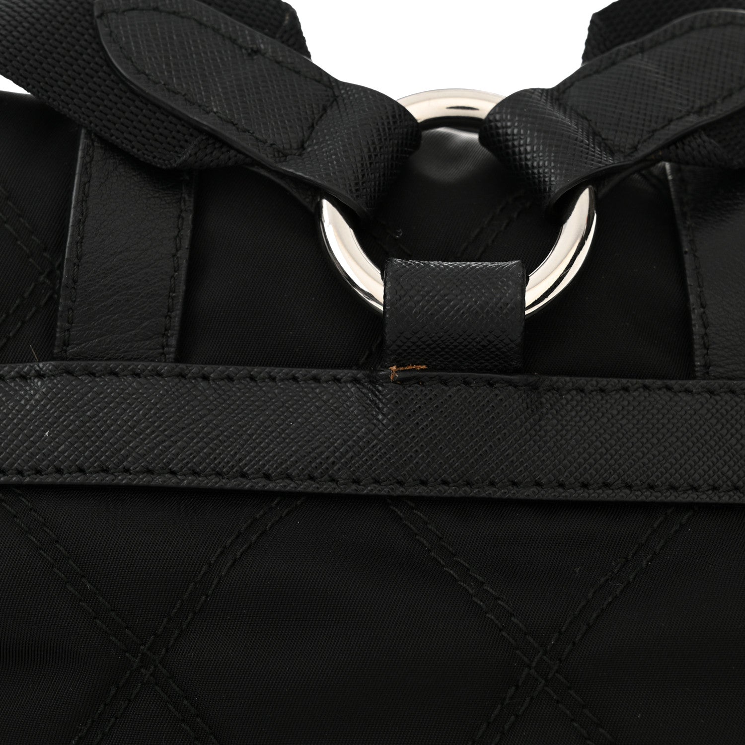 Prada Tessuto Nylon Saffiano Vela Quilted Backpack Black 15 of 16