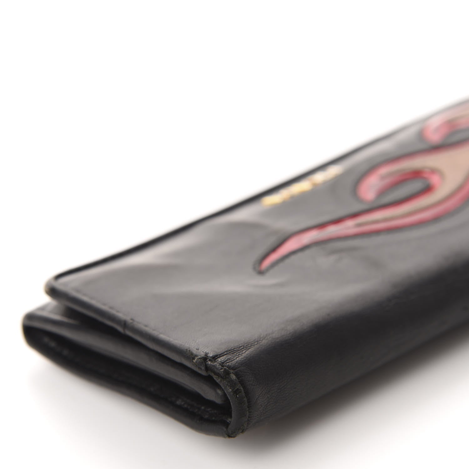 Prada Nappa Flame Continental Flap Wallet Black 8 of 13
