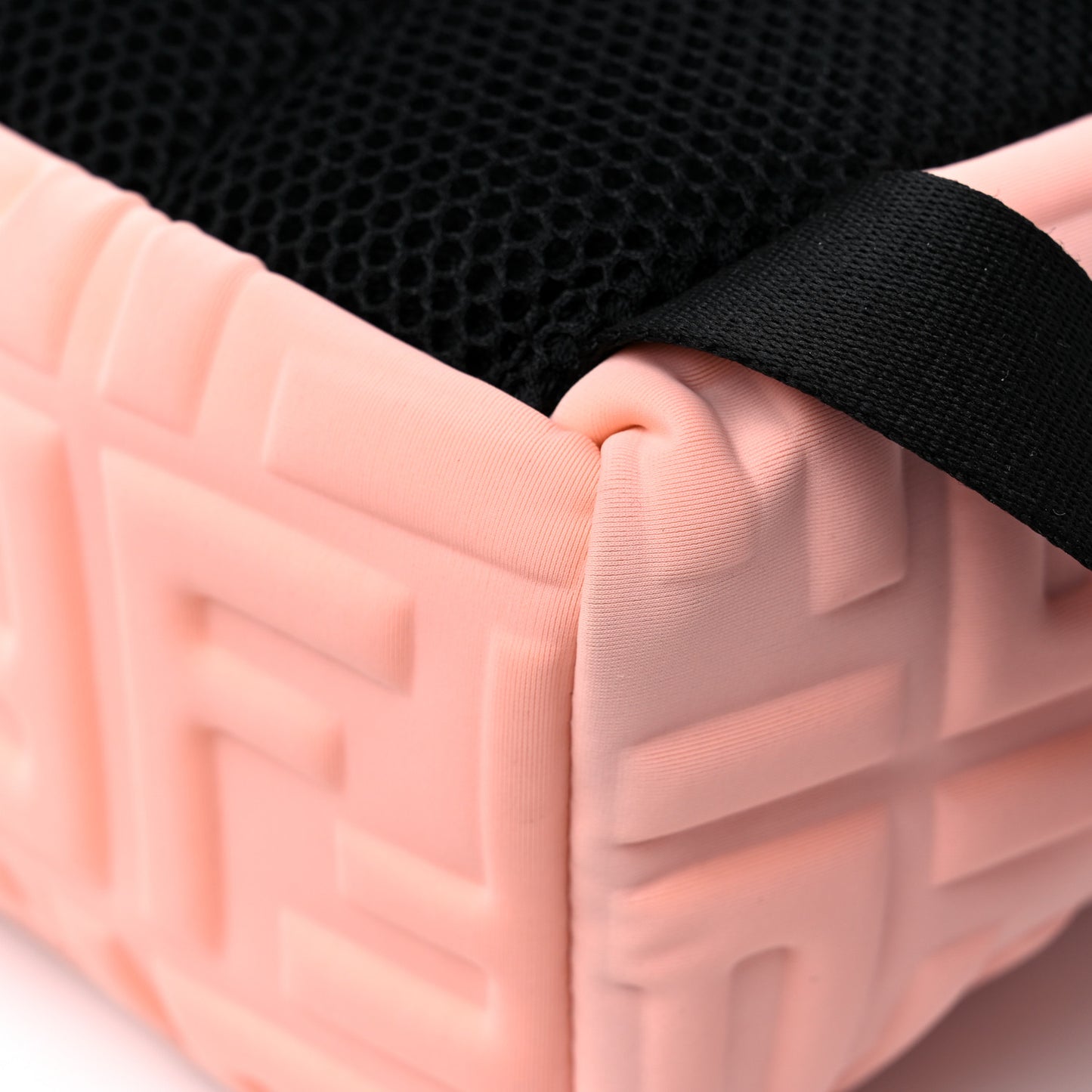 Econyl Nylon Lycra Vitello Seta FF Embossed Kids Backpack Pink