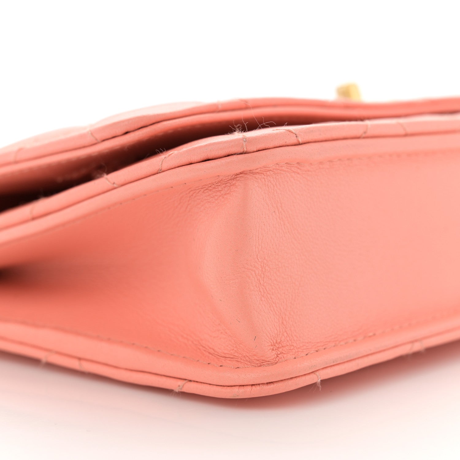 Chanel Lambskin Quilted Pearl Crush Wallet on Chain WOC Light Orange 10 of 11