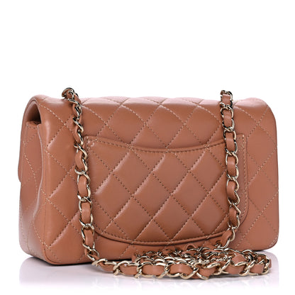 Chanel Lambskin Quilted Mini Rectangular Flap Brown 3 of 14