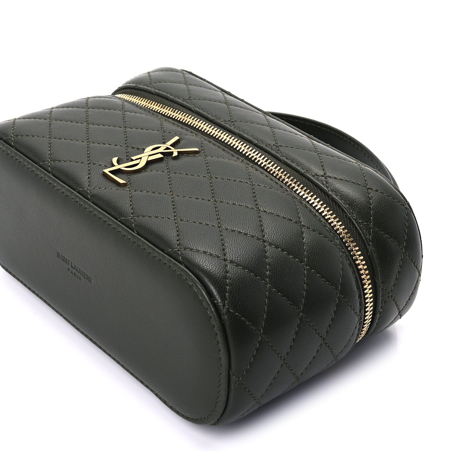Saint Laurent Lambskin Quilted Gaby Vanity Bag  Olive Wood 8 of 8