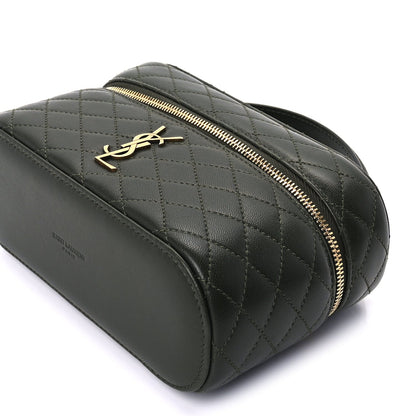 Saint Laurent Lambskin Quilted Gaby Vanity Bag  Olive Wood 8 of 8