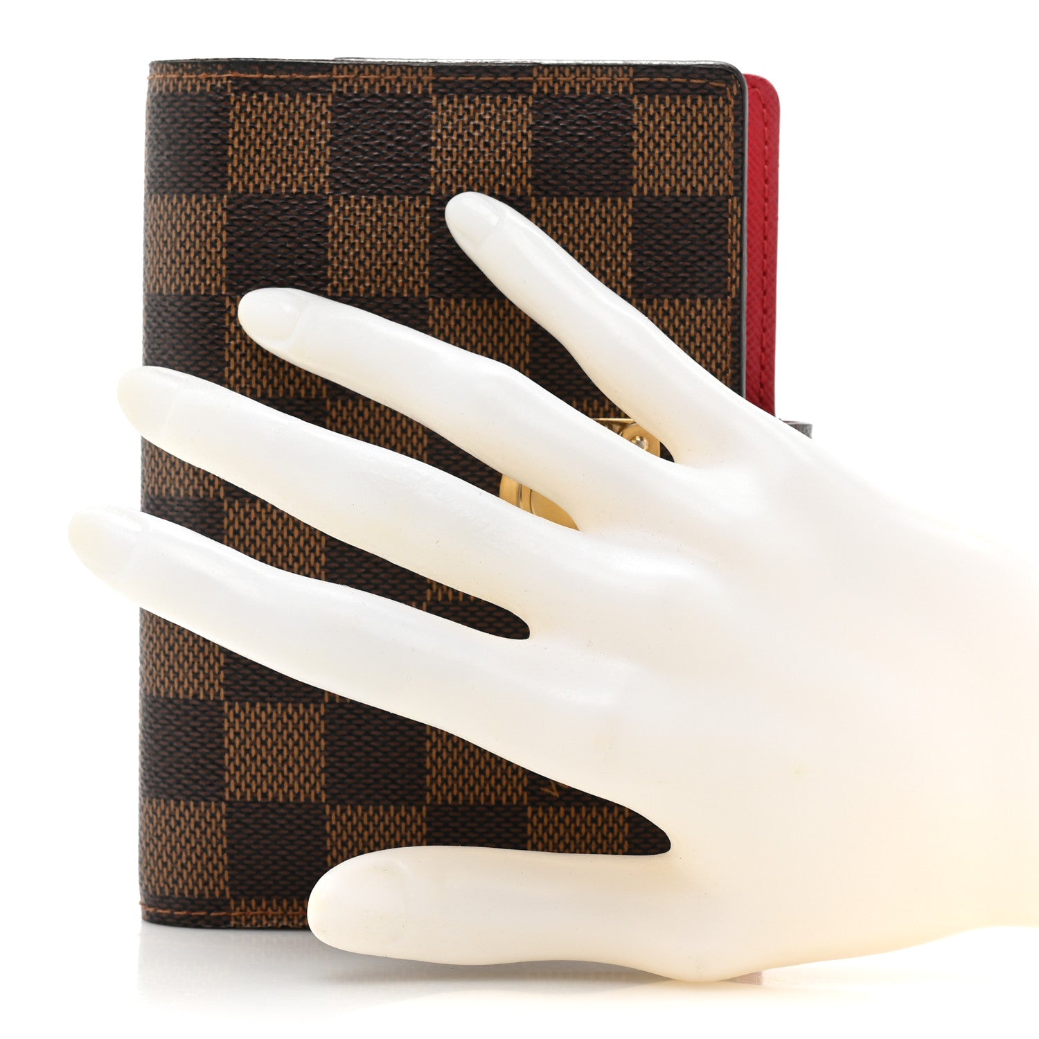 Louis Vuitton Damier Ebene Koala Small Ring Agenda Cover Red 2 of 11