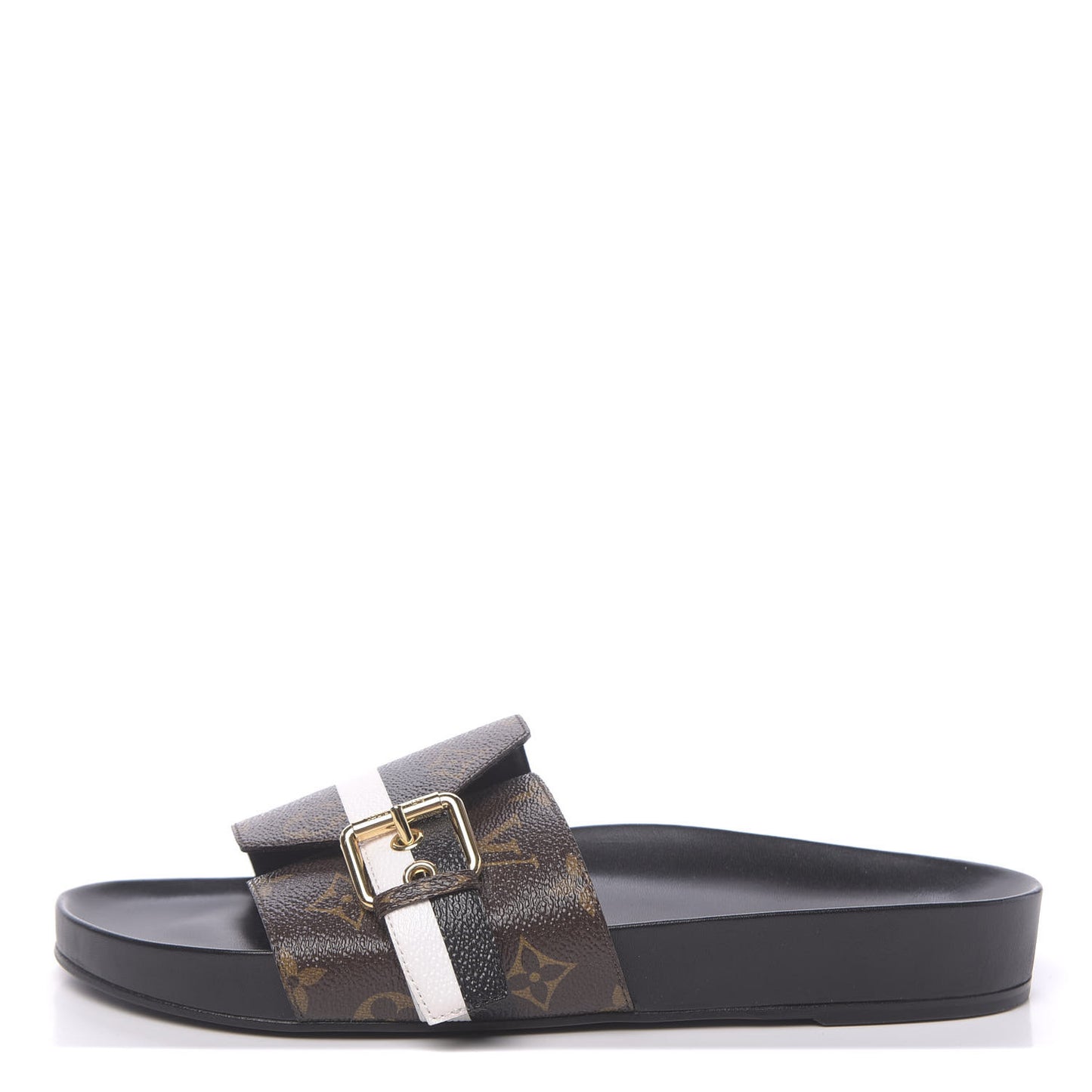 Calfskin Monogram Bom Dia Flat Mule 41 Black White