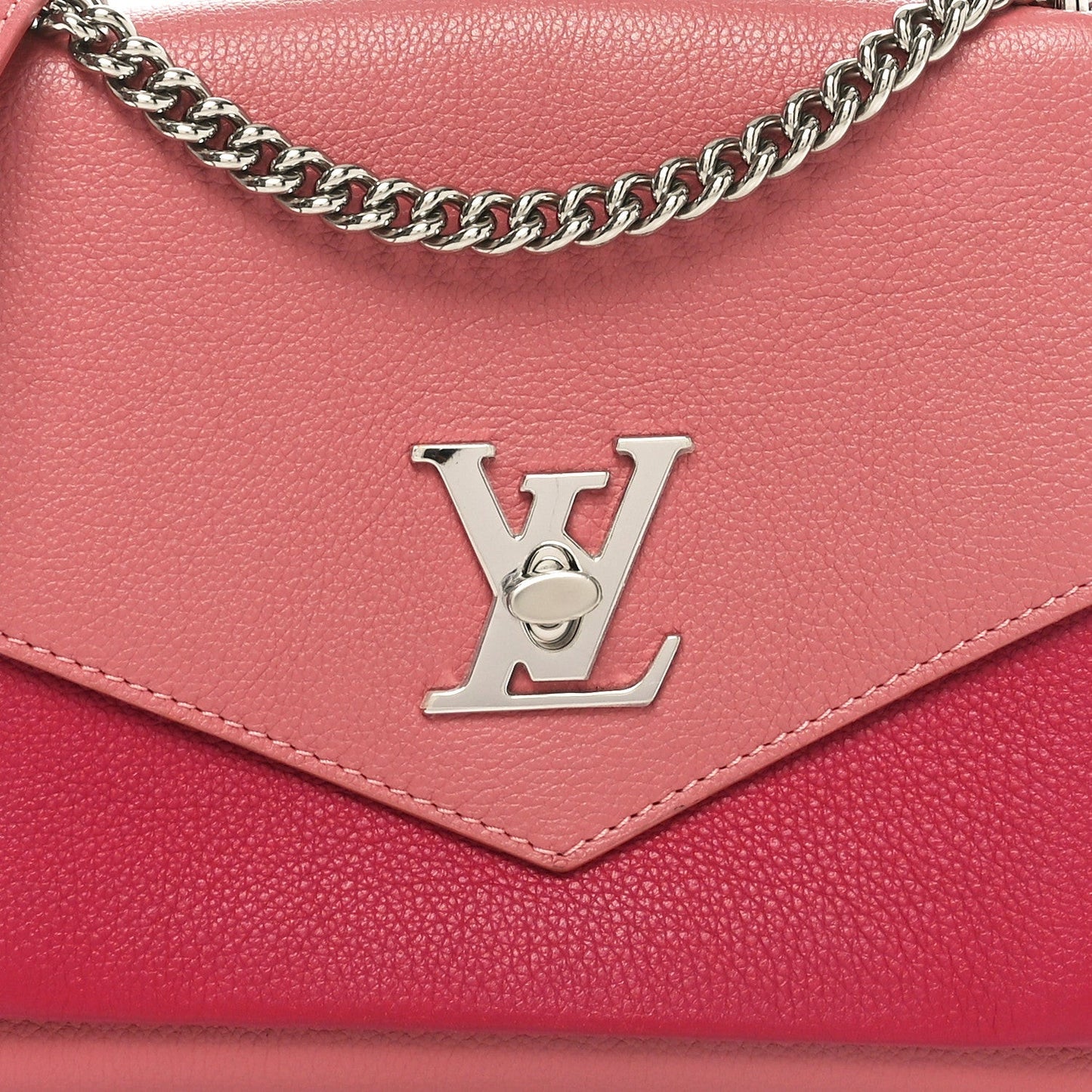 Soft Calfskin Mylockme Chain Bag BB Rose Boudoir Lie De Vin