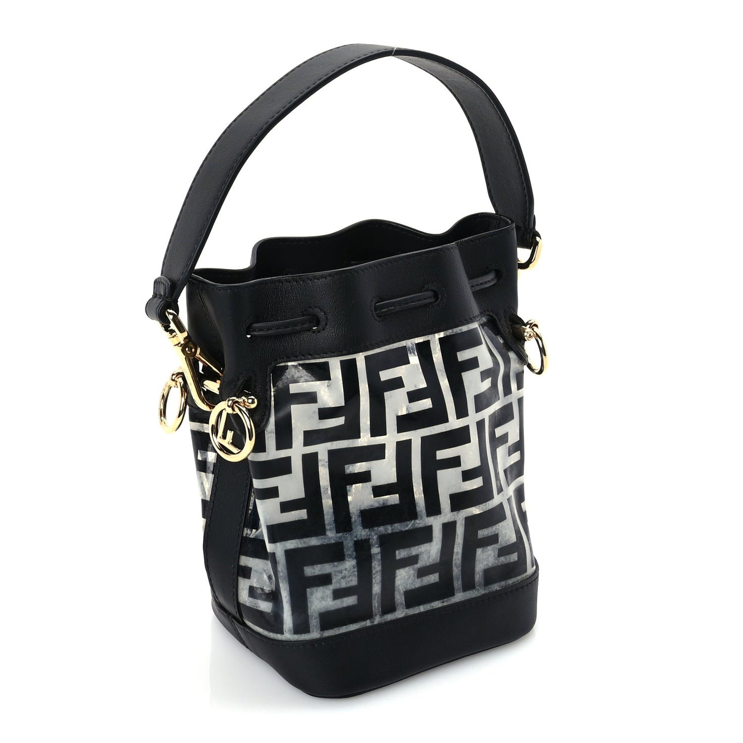 TPU FF Vitello Grace F is  Mini Mon Tresor Bucket Bag Black