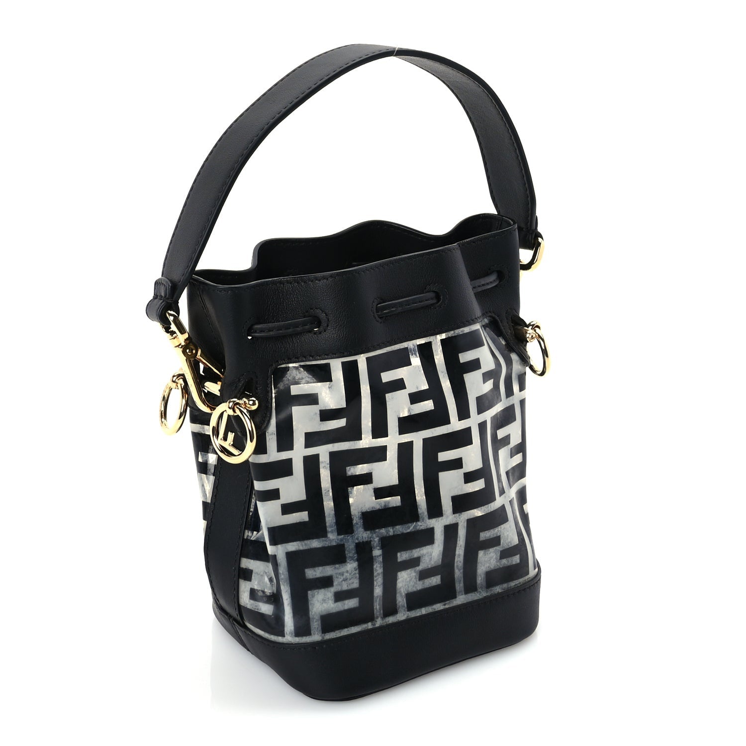 Fendi TPU FF Vitello Grace F is  Mini Mon Tresor Bucket Bag Black 2 of 8